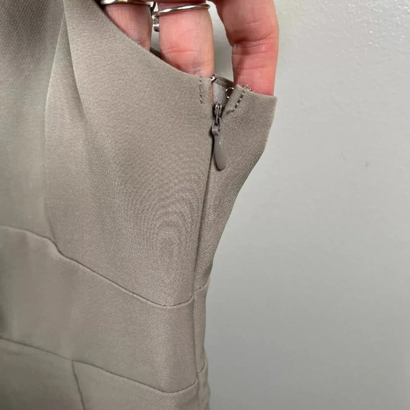 Snidel A-line Midi Dress One Size Taupe Neutral Event Special Occasion Cocktail - Picture 5 of 7